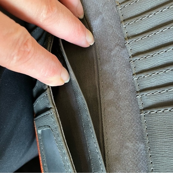 Fossil Orange Cowhide Leather Wallet Bifold Credit Card Zip Compartment Coins - Picture 13 of 15